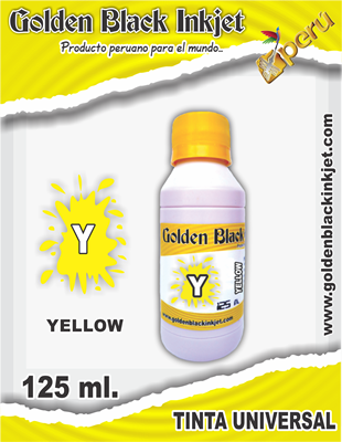 Frasco 125ml de Tinta YELLOW para Recarga de Cartuchos HP, Canon, Lexmark